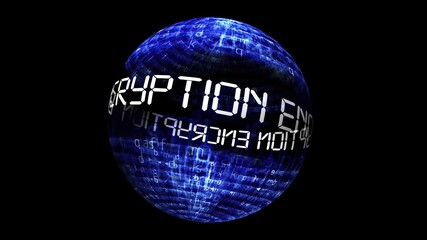 Encryption concept on rotating sphere