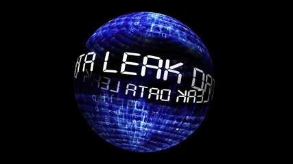 Data leak concept on rotating sphere