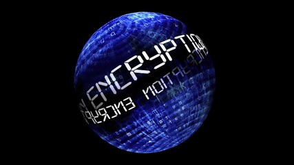 Encryption concept on rotating sphere