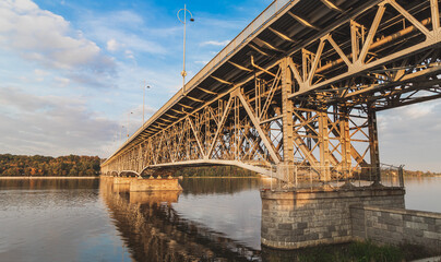 view of the Bridge in the city of Płock in Poland - obrazy, fototapety, plakaty