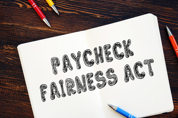 Conceptual photo about Paycheck Fairness Act with written text.