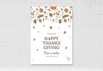 Thanksgiving Greetings Card Flyer