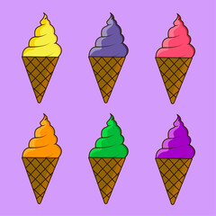 Ice cream set tasty summer food