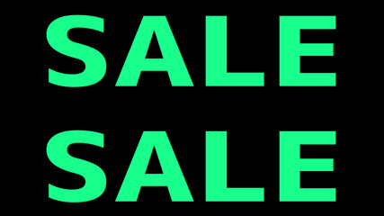 Sale ads spring green color letters