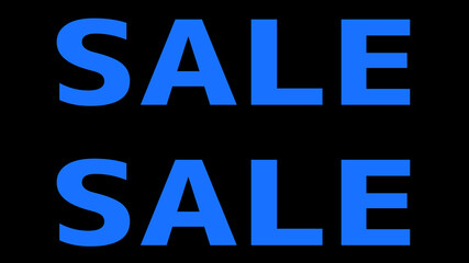 Sale ads dodger blue color letters