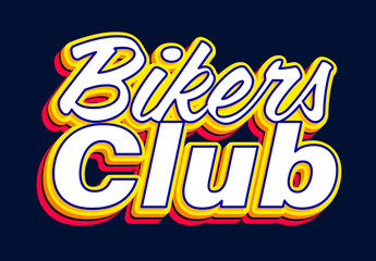 Bikers Club Bold Pop Text Effect