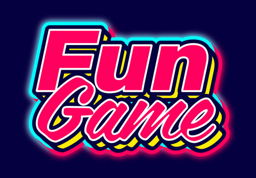 Fun Game Neon Color Text Effect