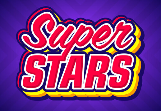Super Stars Pop Sticker Text Effect