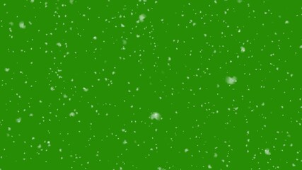 Realistic snowfall background isolated on green screen background. 3d rendering