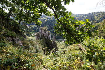 The glove rock formation in Ojcow