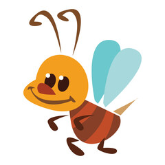 Cute cartoon bee. Vector sketch isolate