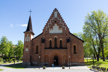 Saint Mary's Church or Mariakyrkan in a sunny day, Sigtuna, Sweden.