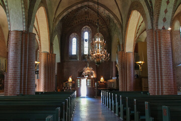 Fototapeta premium Saint Mary's Church or Mariakyrkan in a sunny day, Sigtuna, Sweden.