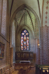 Fototapeta na wymiar Saint Mary's Church or Mariakyrkan in a sunny day, Sigtuna, Sweden.
