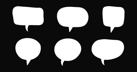 Set of Speech Bubbles, Dialog Box, Chatting Message Vector Design. Thinking sign doodle style.