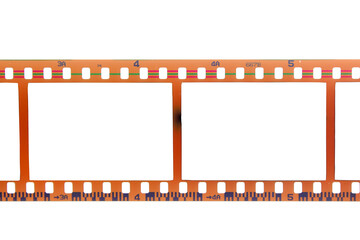 35mm negative filmstrip frame isolated on a white background