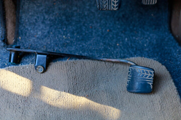 Broken pedal in the passenger compartment from the drivers side. The concept of an accident for...
