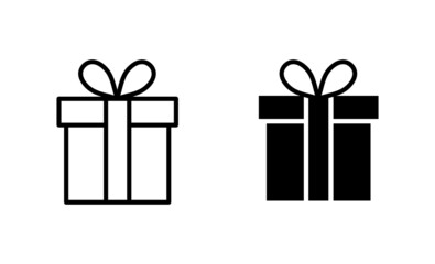 Gift icons set. gift sign and symbol. birthday gift