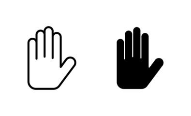 Hand icons set. hand sign and symbol. palm