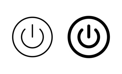 Power icons set. Power Switch sign and symbol. Electric power