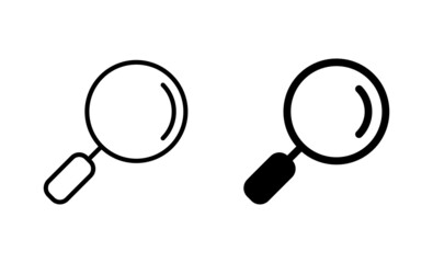 Search icons set. search magnifying glass sign and symbol