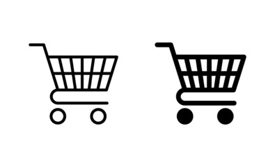 Shopping icons set. Shopping cart sign and symbol. Trolley icon