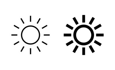 Sun icons set. Brightness sign and symbol