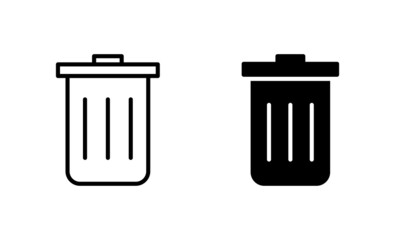 Trash icons set. trash can icon. delete sign and symbol.
