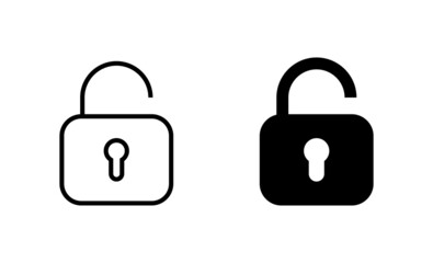 Unlock icons set. Unlock sign and symbol. unlocked padlock icon