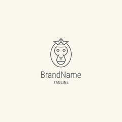 Obraz premium Head monkey logo, with flat style logo template