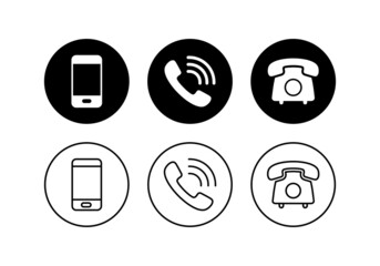 Phone icons set. Call sign and symbol. telephone symbol