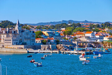 Bay of Cascais, Lisbon, Portugal. Cascais is a municipality in the Lisbon District. Famous tourist...