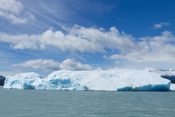 Icebergs floating on Argentino lake, Patagonia landscape, Argentina