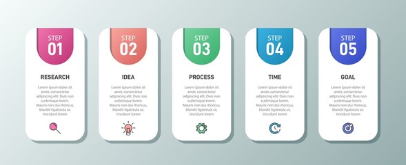 Infographic design with icons and 5 options or steps. Thin line vector. Infographics business concept. Can be used for info graphics, flow charts, presentations, web sites, banners, printed materials.