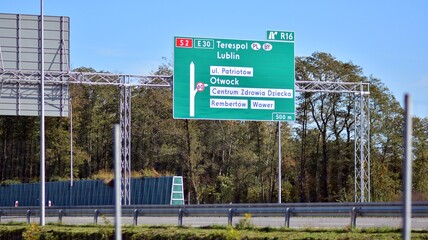 View of road and signs © Grand Warszawski