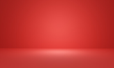 Obraz premium Background 3d room or studio dark wall red gradient