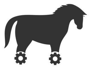 Wheeled horse vector illustration. A flat illustration design used for wheeled horse icon, on a white background.