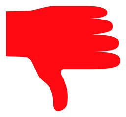 Thumb down vector illustration. A flat illustration design used for thumb down icon, on a white background.