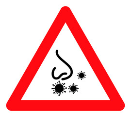 Nasal infection warning vector illustration. A flat illustration design used for nasal infection warning icon, on a white background. - obrazy, fototapety, plakaty