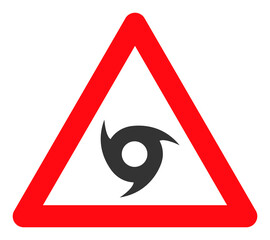 Tornado warning vector icon. A flat illustration design used for tornado warning icon, on a white background. - obrazy, fototapety, plakaty
