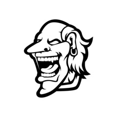 Madman mascot logo silhouette version