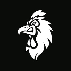 Rooster mascot logo silhouette version