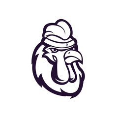 Rooster mascot logo silhouette version