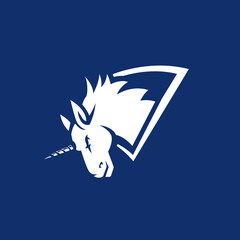Unicorn mascot logo silhouette version