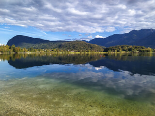Fototapeta premium View on Bohinj lake in Triglav national park, Slovenia