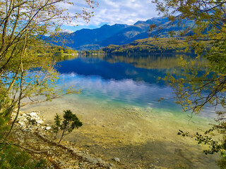 View on Bohinj lake in Triglav national park, Slovenia