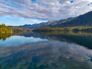 Fototapeta premium View on Bohinj lake in Triglav national park, Slovenia