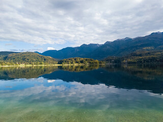 Naklejka na ściany i meble View on Bohinj lake in Triglav national park, Slovenia