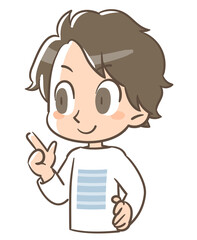 指を指すポーズを取る笑顔の男の人2