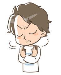 バッテンを手で作って拒否の態度を取る男の人2